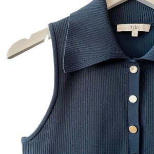 Tibi Polo Racerback Shirt, Size L